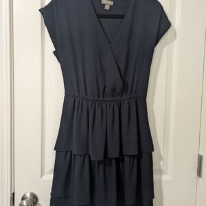 Point Sur Navy Tiered Mini Dress
